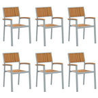 Stapelstuhl 6 pcs Braun 56 x 57 x 87 cm Massivholz Akazie