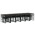 17-tlg. Garten-Essgruppe mit Kissen Schwarz Poly Rattan