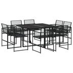 9-tlg. Garten-Essgruppe Schwarz Poly Rattan