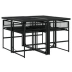 5-tlg. Garten-Essgruppe Schwarz Poly Rattan