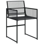 9-tlg. Garten-Essgruppe Schwarz Poly Rattan