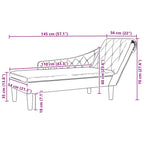 Chaiselongue mit Kissen und Rechter Armlehne Creme Stoff