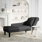 Chaiselongue mit Kissen und Rechter Armlehne Schwarz Samt