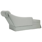 Chaiselongue mit Nackenrolle und Rechter Armlehne Hellgrau Samt