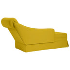Chaiselongue mit Nackenrolle und Rechter Armlehne Gelb Samt