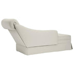 Chaiselongue mit Nackenrolle und Rechter Armlehne Creme Samt
