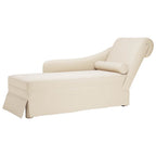 Chaiselongue mit Nackenrolle und Rechter Armlehne Leinen