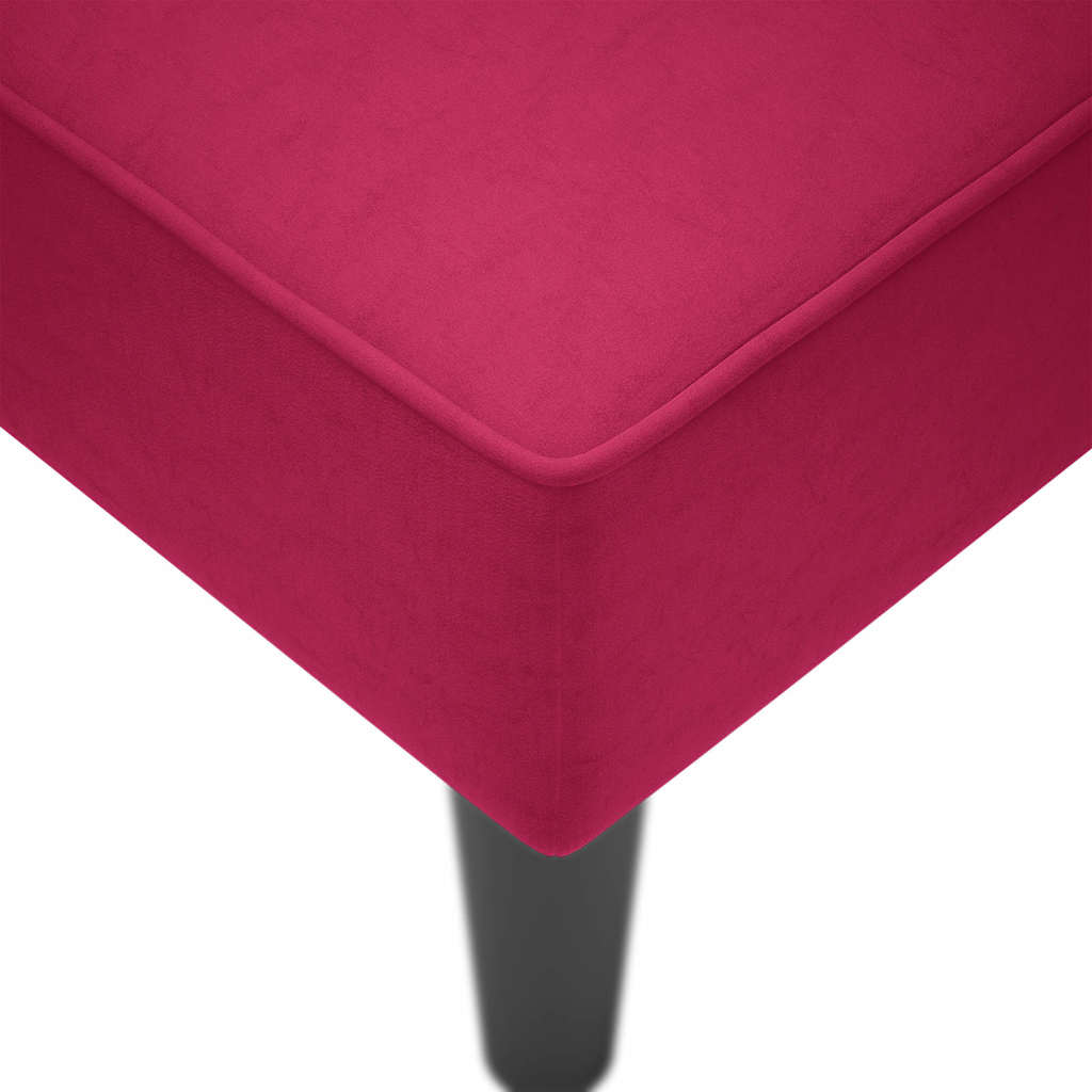 Chaiselongue mit Rechter Armlehne Weinrot Samt