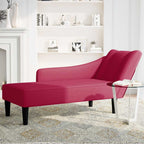 Chaiselongue mit Rechter Armlehne Weinrot Samt