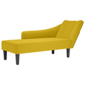 Chaiselongue mit Rechter Armlehne Gelb Samt
