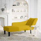 Chaiselongue mit Rechter Armlehne Gelb Samt