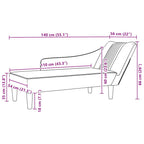 Chaiselongue mit Rechter Armlehne Schwarz Stoff