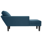 Chaiselongue mit Kissen und Rechter Armlehne Blau Samt