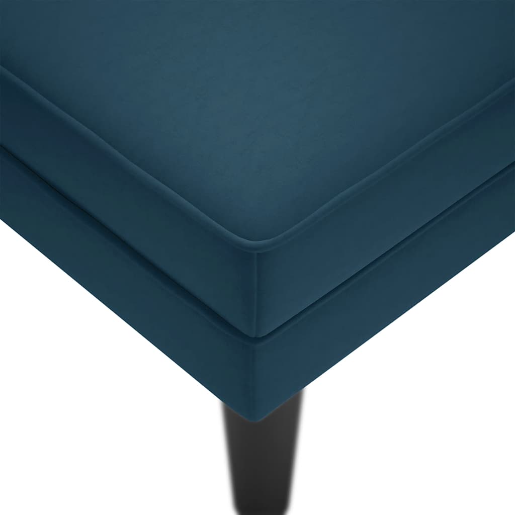 Chaiselongue mit Kissen und Rechter Armlehne Blau Samt