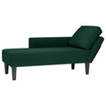 Chaiselongue mit Kissen und Rechter Armlehne Dunkelgrün Samt