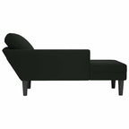 Chaiselongue mit Kissen und Rechter Armlehne Schwarz Samt