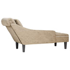 Chaiselongue mit Kissen Rechter Armlehne Hellgrau Kunstleder