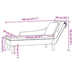 Chaiselongue mit Kissen Rechter Armlehne Hellgrau Kunstleder