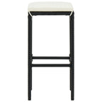 7-tlg. Gartenbar-Set Schwarz Massivholz Akazie und Poly Rattan