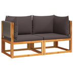 Gartensofas-Ecke mit Kissen 2 Stk. Holz Akazie & Seil