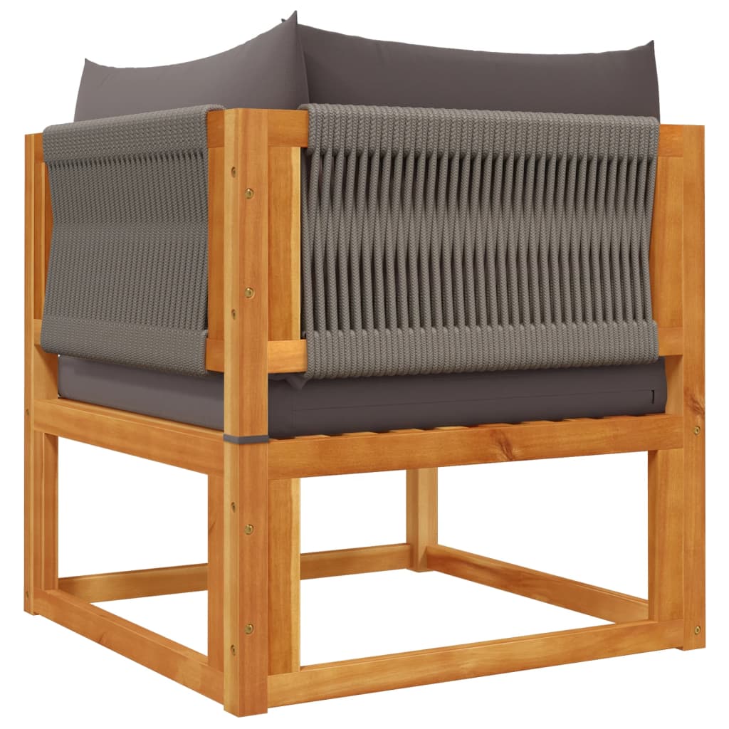Gartensofas-Ecke mit Kissen 2 Stk. Holz Akazie & Seil
