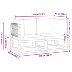 Gartensofas-Ecke mit Kissen 2 Stk. Holz Akazie & Seil
