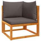 10-tlg. Gartensofa-Set mit Kissen Holz Akazie & Seil