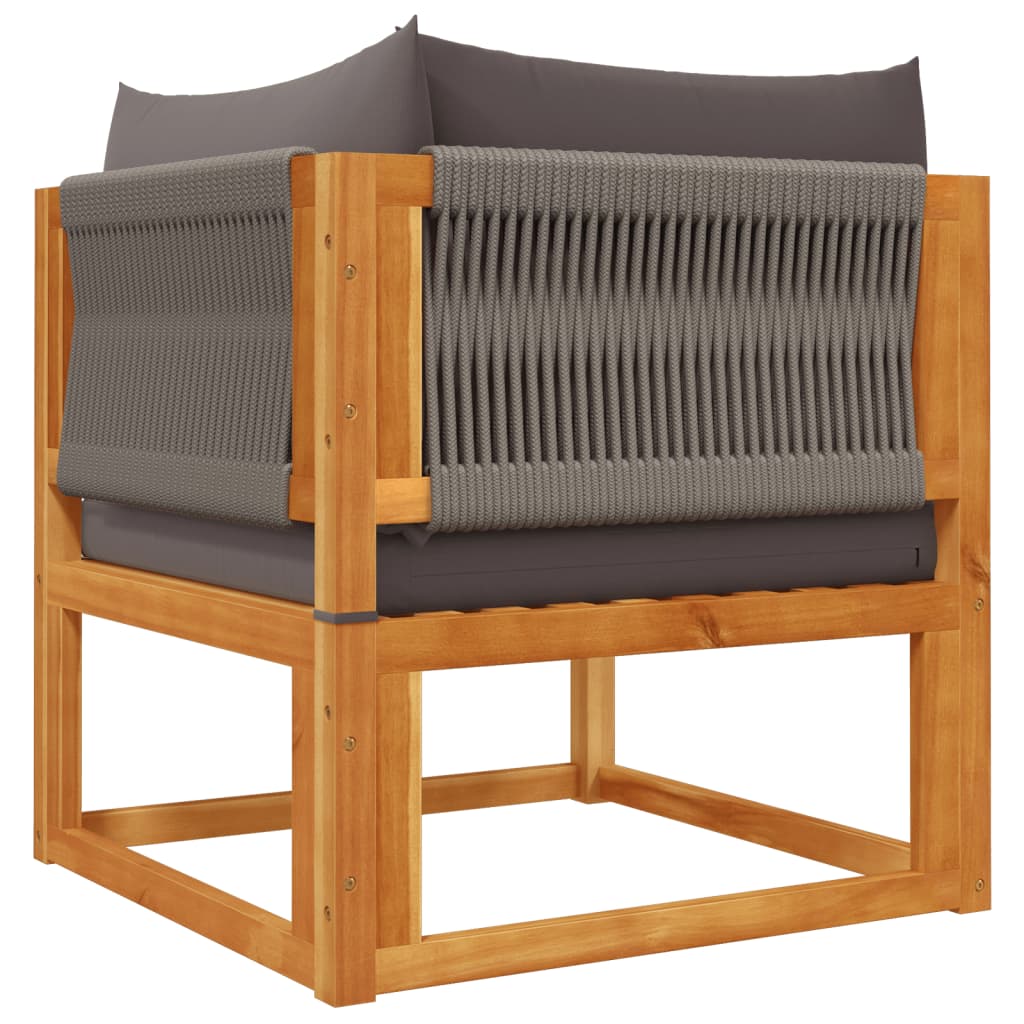 10-tlg. Gartensofa-Set mit Kissen Holz Akazie & Seil