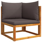 11-tlg. Gartensofa-Set mit Kissen Holz Akazie & Seil