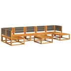 8-tlg. Gartensofa-Set mit Kissen Holz Akazie & Seil