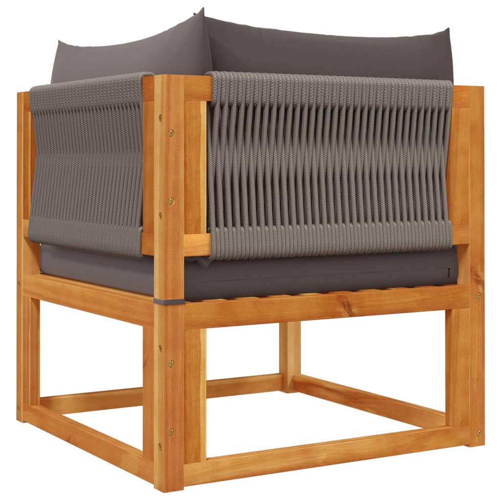 8-tlg. Gartensofa-Set mit Kissen Holz Akazie & Seil