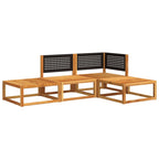 4-tlg. Gartensofa-Set mit Kissen Holz Akazie & Rattan