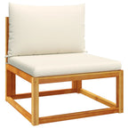 4-tlg. Gartensofa-Set mit Kissen Holz Akazie & Rattan
