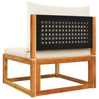 4-tlg. Gartensofa-Set mit Kissen Holz Akazie & Rattan
