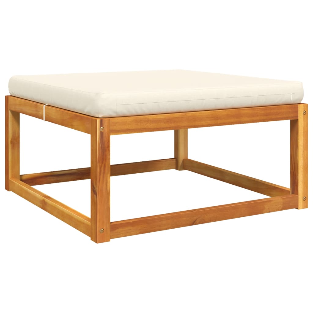 4-tlg. Gartensofa-Set mit Kissen Holz Akazie & Rattan