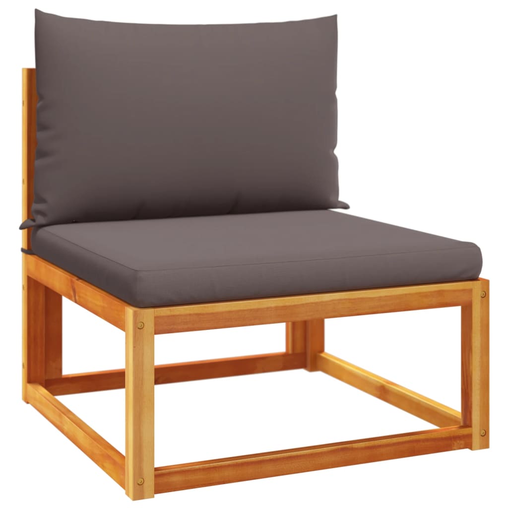 6-tlg. Gartensofa-Set mit Kissen Holz Akazie & Rattan