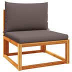 9-tlg. Gartensofa-Set mit Kissen Holz Akazie & Rattan