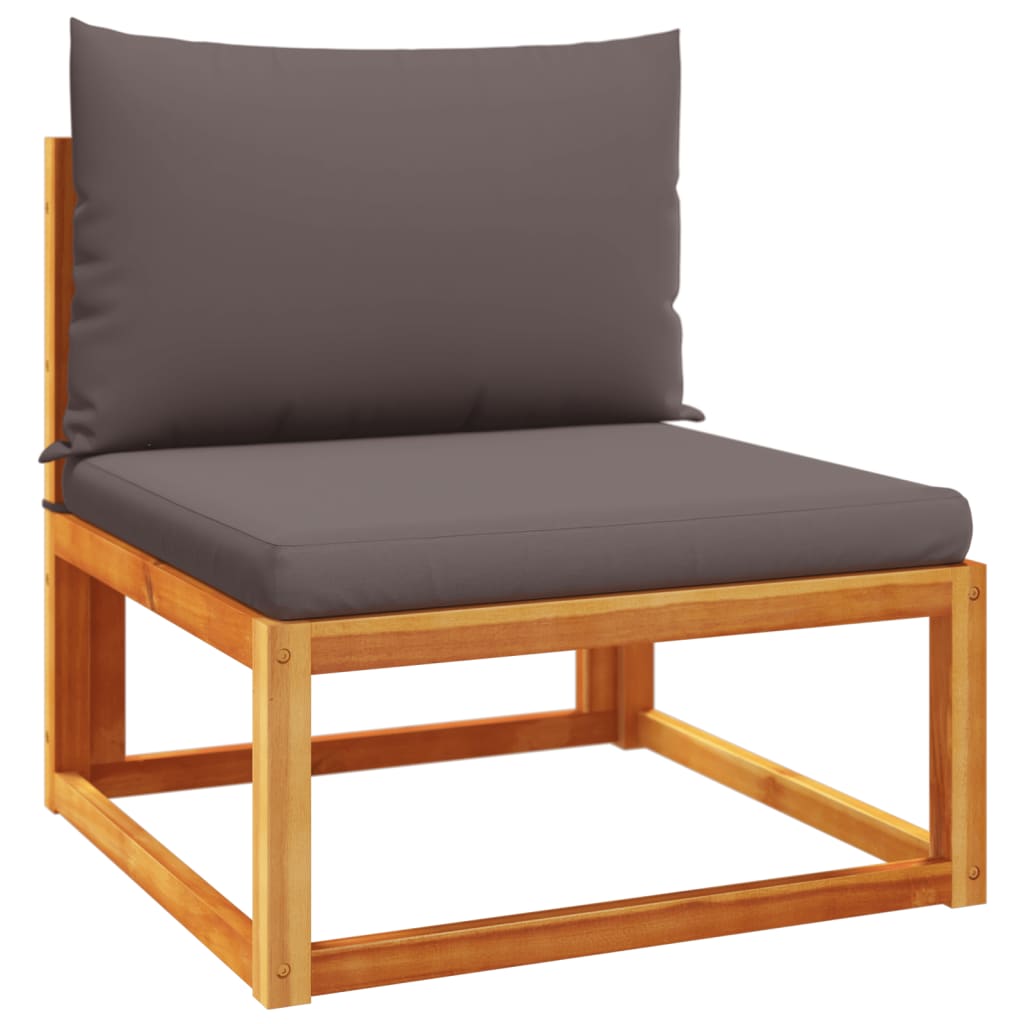 9-tlg. Gartensofa-Set mit Kissen Holz Akazie & Rattan