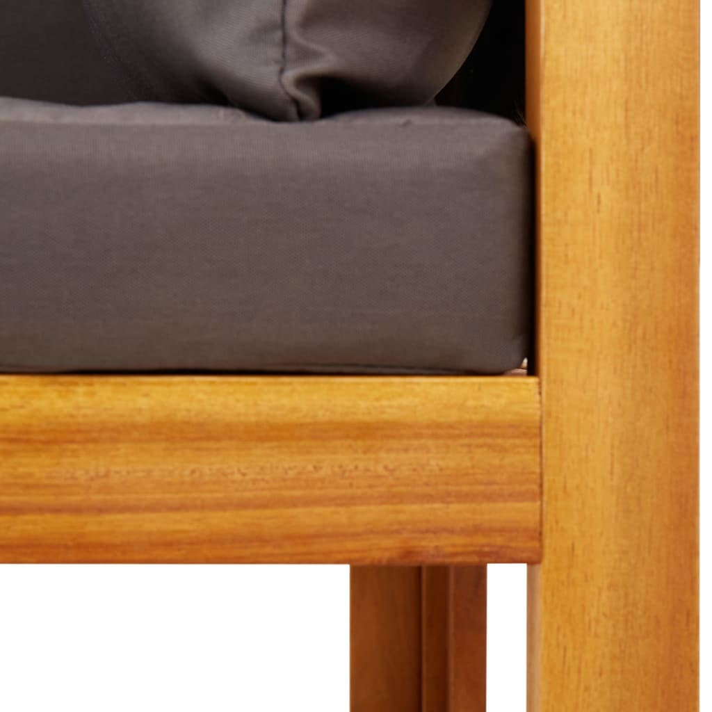 9-tlg. Gartensofa-Set mit Kissen Holz Akazie & Rattan