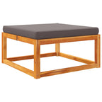 3-tlg. Gartensofa-Set mit Kissen Holz Akazie & Rattan