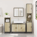 Badezimmer-Waschbeckenschrank Sonoma-Eiche 90 x 33 x 60 cm Holzwerkstoff