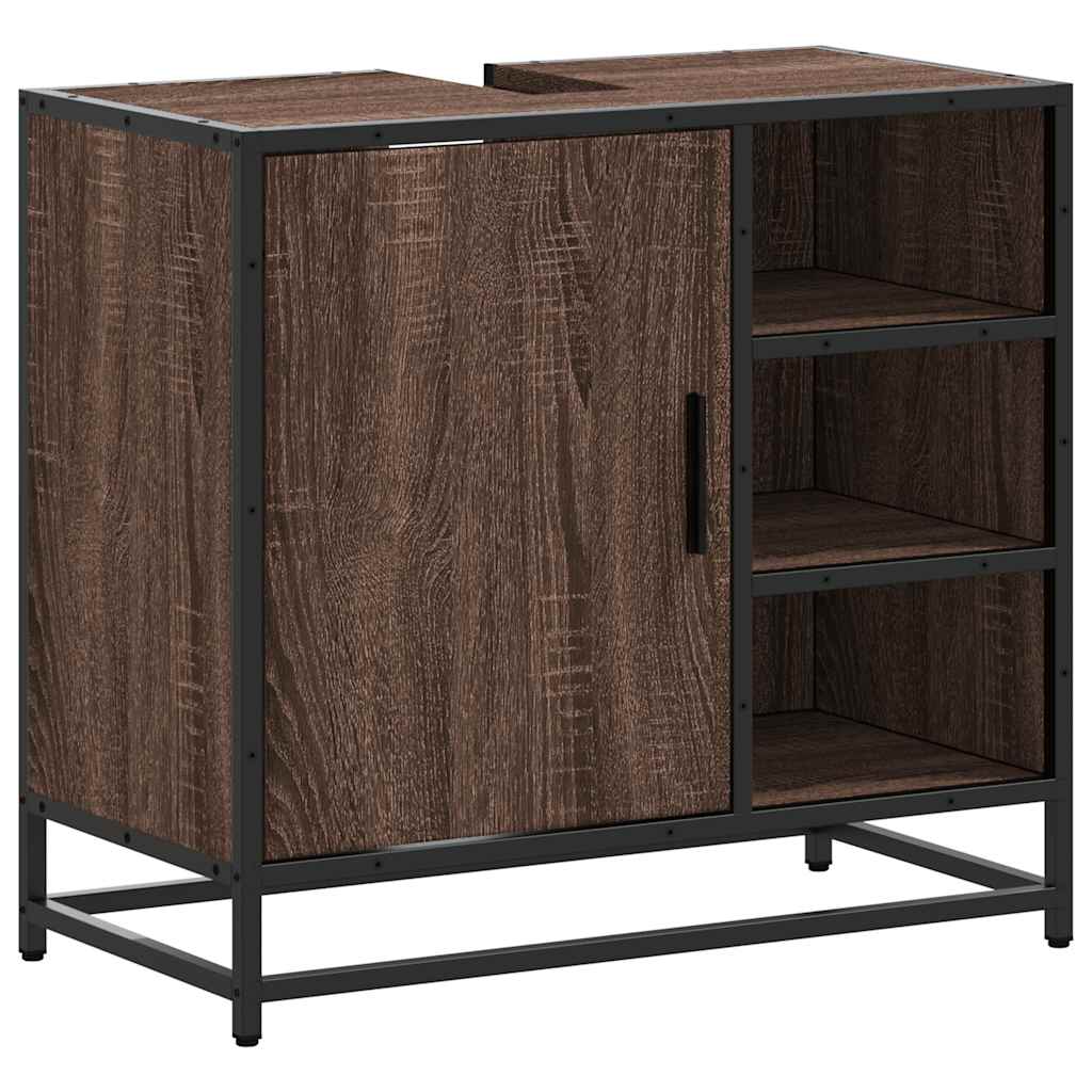 Waschbeckenunterschrank Braun Eichen-Optik 65x33x60 cm