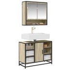 Badezimmer-Waschbeckenschrank Sonoma-Eiche 80 x 33 x 60 cm Holzwerkstoff