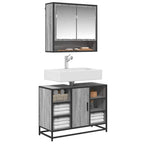 Waschbeckenunterschrank Grau Sonoma 80x33x60 cm Holzwerkstoff
