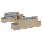 Garten Essgruppe mit Kissen 7 pcs Beige und Grau