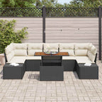 Garten Essgruppe mit Kissen 8 pcs Schwarz und Creme