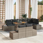 Garten Essgruppe mit Kissen 9 pcs Grau und Braun