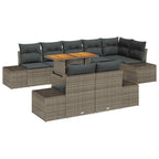 Garten Essgruppe mit Kissen 9 pcs Grau und Braun