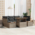 Garten Essgruppe mit Kissen 9 pcs Grau und Braun