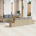 Garten Essgruppe mit Kissen 9 pcs Beige und Grau